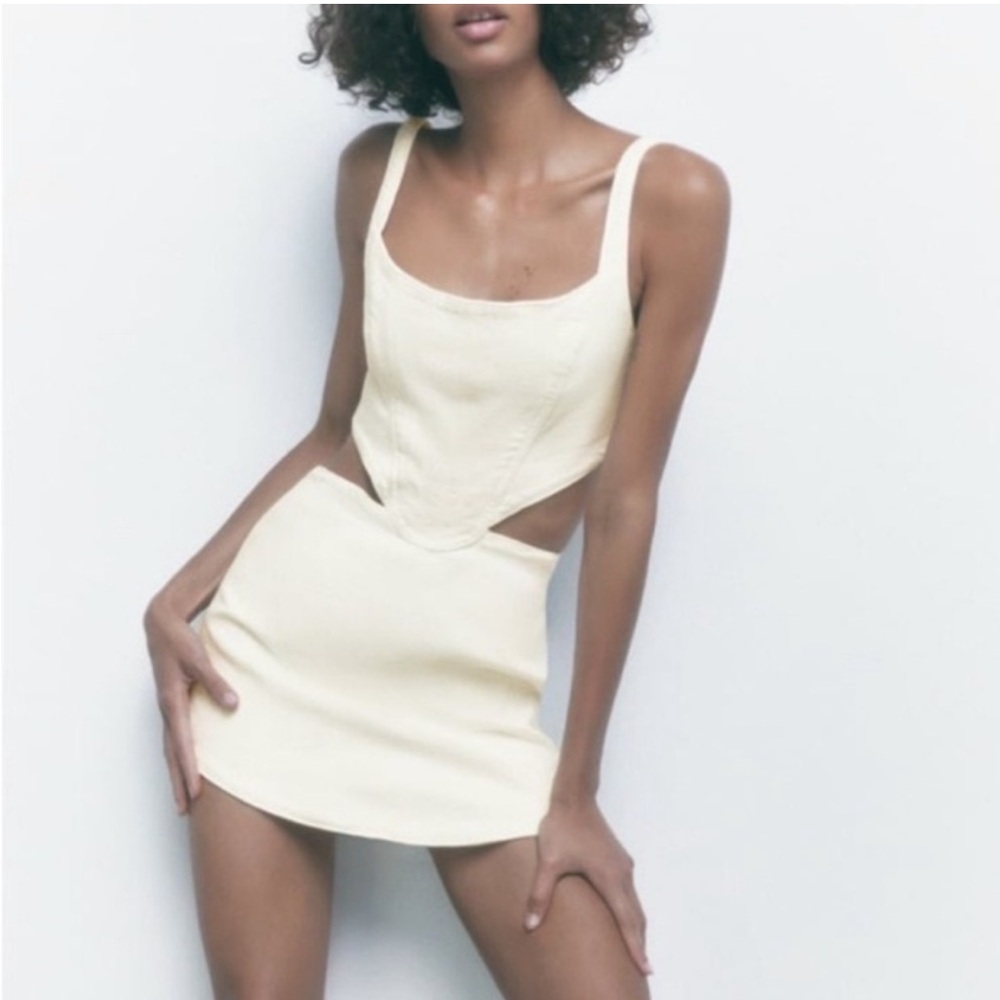 Zara denim cut out dress